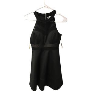 Emerald Sunday Illusion Fit and Flare Dress Womens Small Black Sleeveless